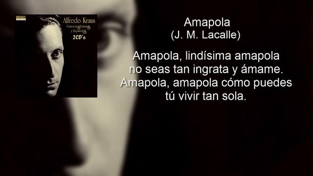 Alfredo Kraus - Amapola (con letra - lyrics video) смотреть онлайн