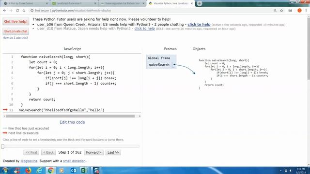 Naive Search Algorithm solution смотреть онлайн