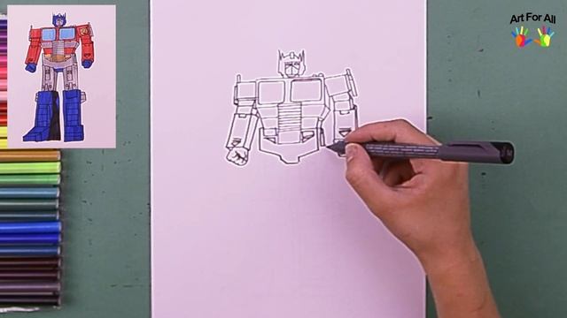 How to draw Optimus Prime (Transformers) смотреть онлайн