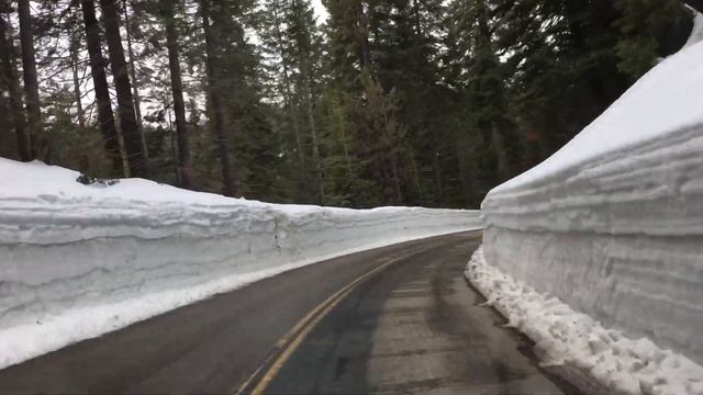 Snowpack along Generals Highway 198, Sequoia National Park - March 2019 смотреть онлайн