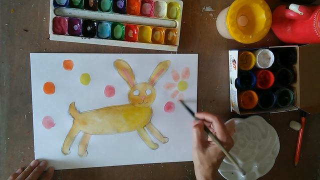Нарисуем зайца с детьми 3-4 лет