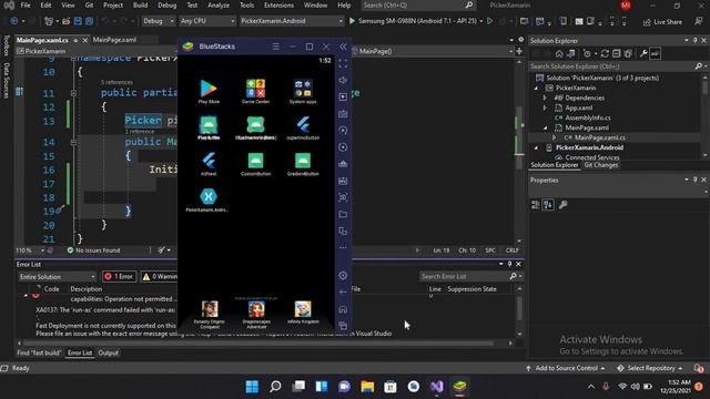How to Fix Error XA0137 The 'run as' command failed in xamarin forms visual studio смотреть онлайн