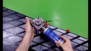 Походная портативная газовая плитка (цанга) K-202 FIRE GIANTS. Установка баллона