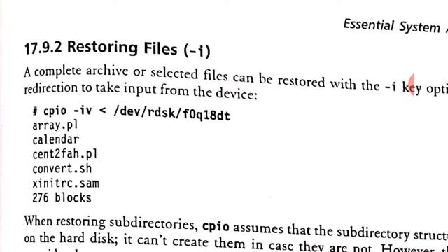 Back up commands - cpio ,tar смотреть онлайн
