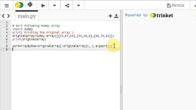 Sort Numpy array in python смотреть онлайн