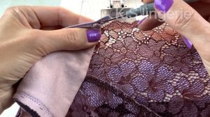 Обработка ластовицы резинкой с переходом на кружевной край