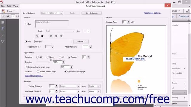 Adding and Removing Watermarks - Adobe Acrobat XI Training Tutorial Course смотреть онлайн