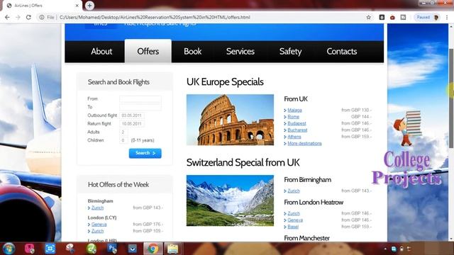 Airline Reservation System Project in HTML | CSS | JAVASCRIPT | AJAX - College Projects for CS смотреть онлайн