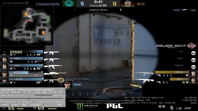 CS:GO Разбор демки big vs immortals inferno смотреть онлайн