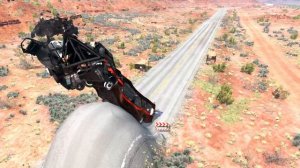 Автомобили против гигантской выпуклости BeamNG Drive  подборка краш-тестов геймплей