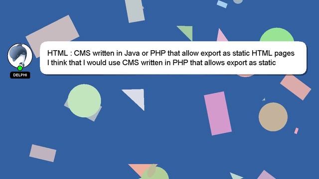 HTML : CMS written in Java or PHP that allow export as static HTML pages смотреть онлайн