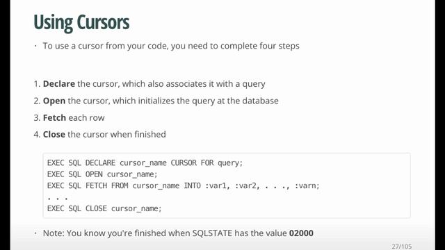 embedded sql смотреть онлайн
