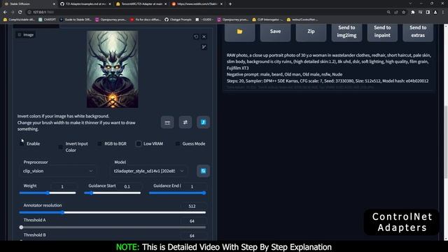 Stable Diffusion Controlnet Adapters Explained In Detailed | Color And Style Adapter ControlNet