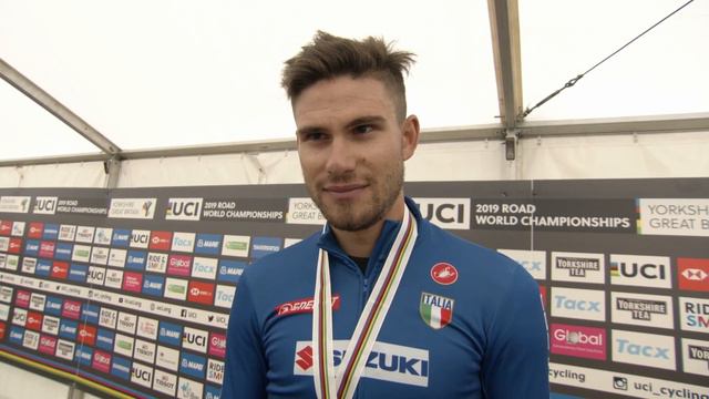 Filippo Ganna - Post-race interview - Men's ITT - Yorkshire WCh 2019 смотреть онлайн