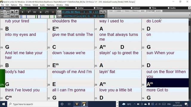 A little bit more (in the style of Dr Hook) Band-in-a-Box backing track with lyrics and chords смотреть онлайн