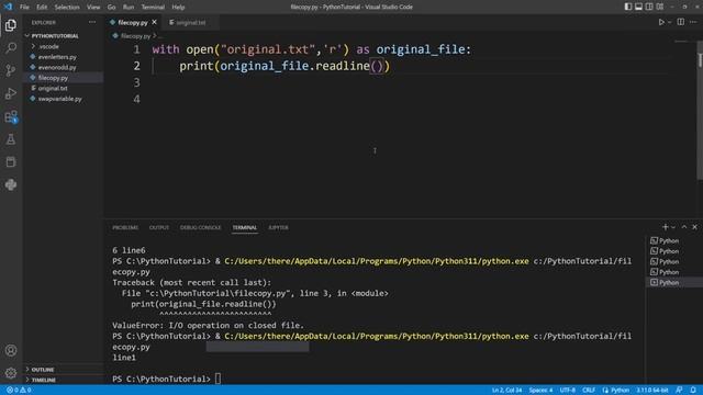 Copy a file, but SKIP a line! READ WRITE APPEND File management Python Tutorial for Beginners смотреть онлайн