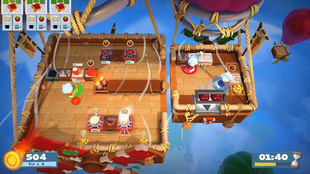 Overcooked 2 Level 1-5 4 stars. 3 players co-op смотреть онлайн