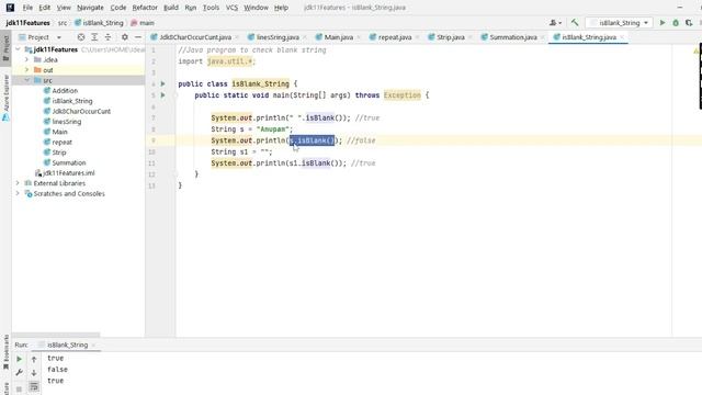 isBlank() method in java смотреть онлайн