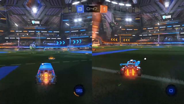 Trying Out Split Screen For The First Time (Rocket League) So Hard!!!