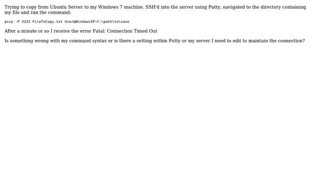 pscp connection time out смотреть онлайн