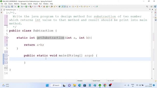 Design a method for Subtraction of two number which returns int result || Java || AKcoder смотреть онлайн