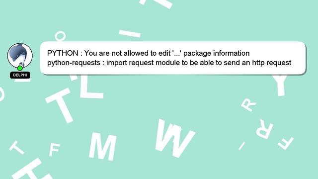 PYTHON : You are not allowed to edit '...' package information смотреть онлайн