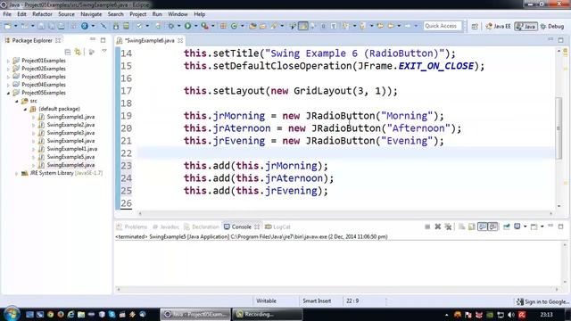 Java Tutorial - 32 - Java Swing Basics - Radio Button смотреть онлайн