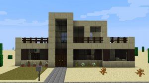 Майнкрафт - Как построить современный дом в пустыне. Minecraft