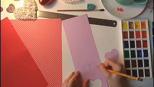 урок 2 делаем валентинку. Акварель и скрапбукинг смотреть онлайн