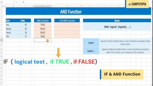 How to use AND function or formula in Excel смотреть онлайн
