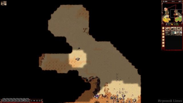 OpenRA: Dune 2000 - Играме с другом против двух ботов, тест русификатора  (Linux версия)