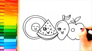 Рисование милых фруктов - Простые рисунки - Простое рисование - Как рисовать фрукты