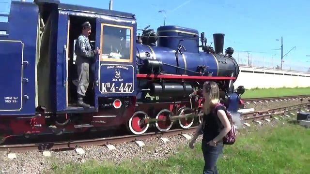 Паровоз КП4-447 производит манёвры на станции Царскосельская смотреть онлайн