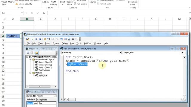 How to Create Input Box in Excel VBA - Part I (In Hindi) смотреть онлайн