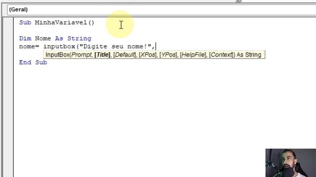 EXCEL MACROS AULA 3 - Inputbox e Variável String VBA смотреть онлайн