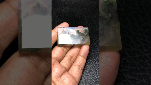 Natural Java Moss Agate Cabochon with Underwater Landscape Patterns - 52.5 x 32 x 5 mm смотреть онлайн