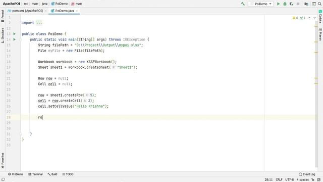 How to write data in excel sheet using Java POI, смотреть онлайн