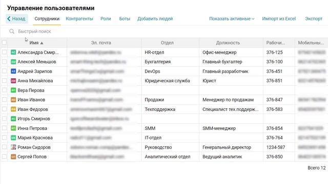 Настройки организации в Pyrus