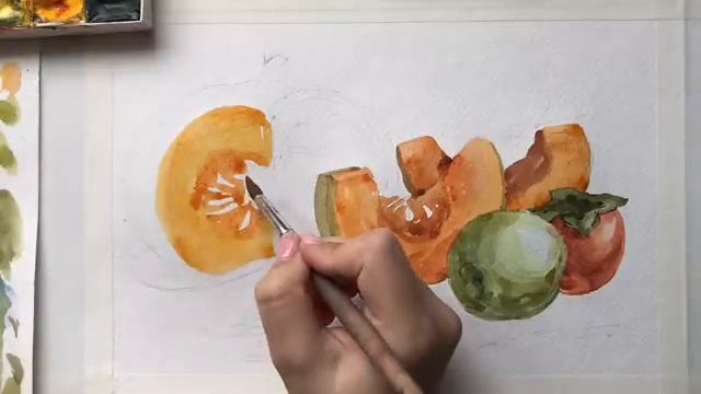 Рисуем тыквы акварелью к Хэллоину! смотреть онлайн