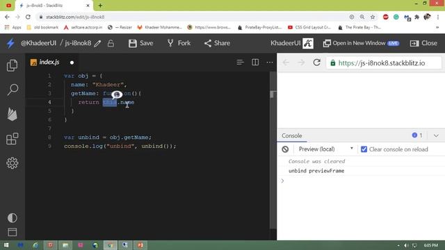 Bind Method in Javascript смотреть онлайн