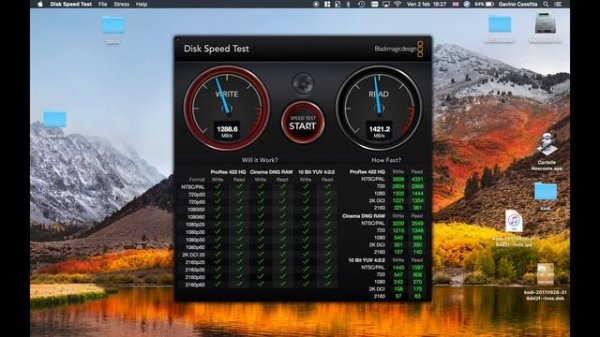 MacBook Pro Black Magic disk speed test