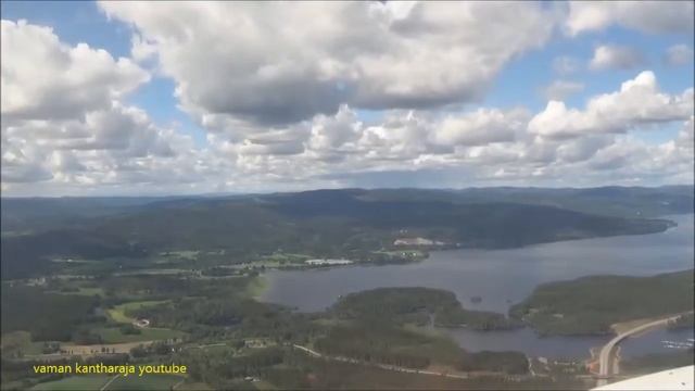 Landing at Oslo Gardermoen airport panoramic video смотреть онлайн