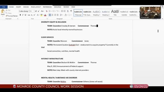 Monroe County Council Work Session, May 24, 2022 смотреть онлайн