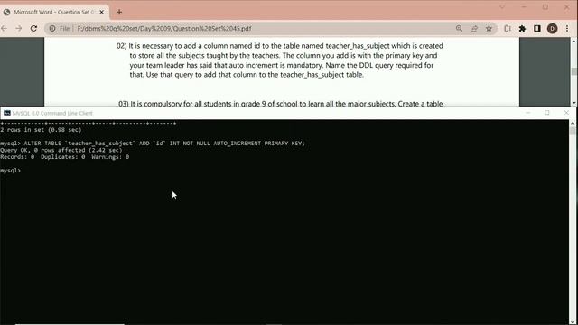 Database Questions Session Task No 45 | 1st Year | Semester 01 | Java Institute смотреть онлайн