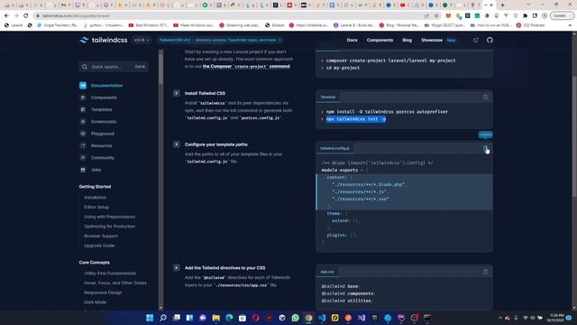 Install Tailwind CSS v3.1 in Laravel 9 смотреть онлайн