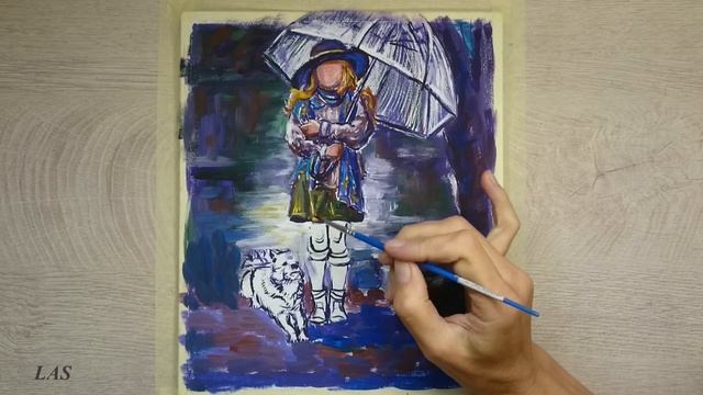 How to draw and paint a girl with an umbrella.Part 2 /Как нарисовать девочку с зонтиком Часть 2 смотреть онлайн