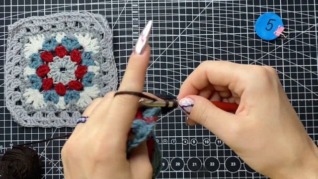 Плед из остатков пряжи | бабушкин квадрат  | обвязка пледа | Crochet Plaid