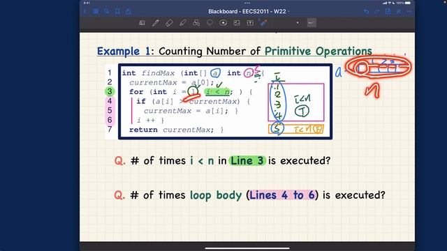 [HD] EECS2011 W22 - Lecture 1 - Part B2 - Counting Primitive Operations (for-Loop) смотреть онлайн