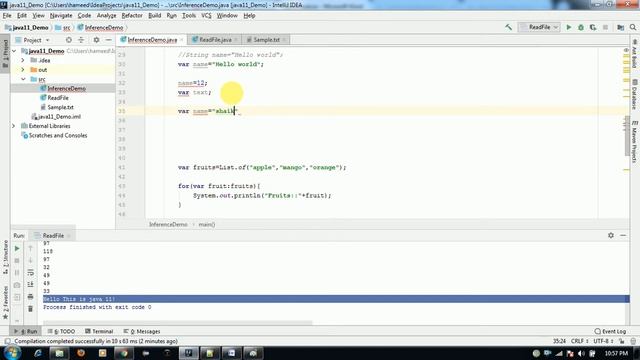 First Contact With 'var' In Java 10 and 'var' lambda Java 11 example смотреть онлайн