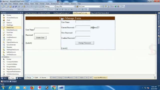 password validation in asp.net with sql database using c# code. textbox validation смотреть онлайн
